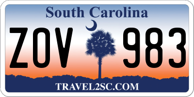 SC license plate ZOV983