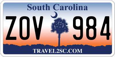 SC license plate ZOV984