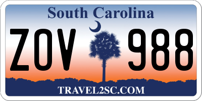 SC license plate ZOV988