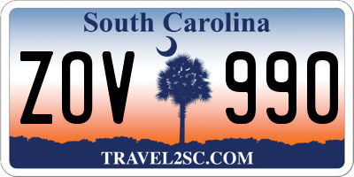 SC license plate ZOV990
