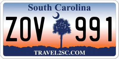 SC license plate ZOV991