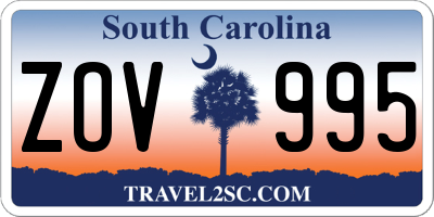 SC license plate ZOV995