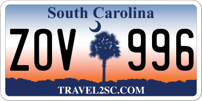 SC license plate ZOV996