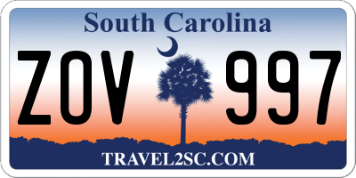 SC license plate ZOV997