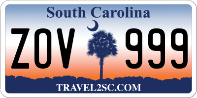 SC license plate ZOV999