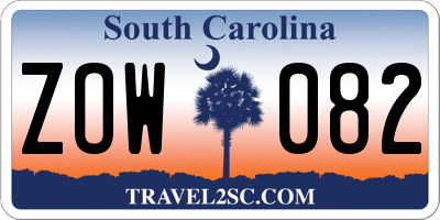 SC license plate ZOW082