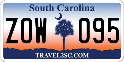 SC license plate ZOW095