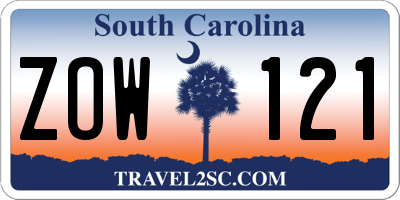 SC license plate ZOW121