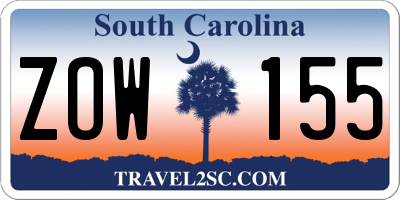 SC license plate ZOW155