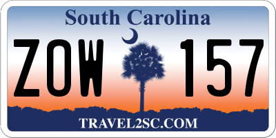 SC license plate ZOW157