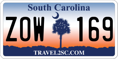 SC license plate ZOW169