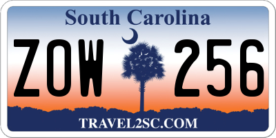 SC license plate ZOW256