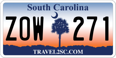 SC license plate ZOW271