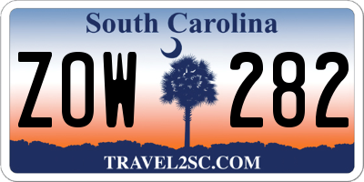 SC license plate ZOW282