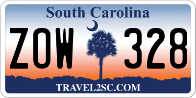 SC license plate ZOW328