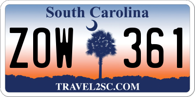 SC license plate ZOW361