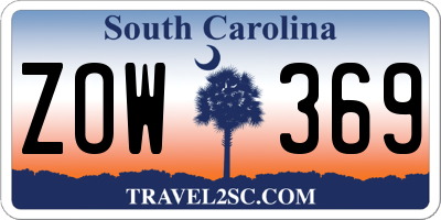 SC license plate ZOW369