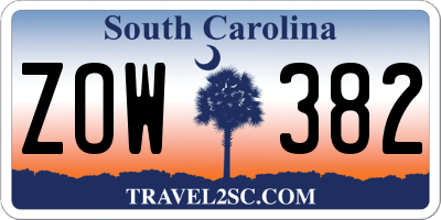 SC license plate ZOW382