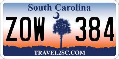 SC license plate ZOW384