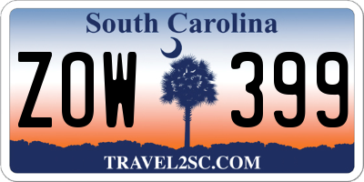 SC license plate ZOW399