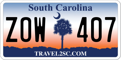 SC license plate ZOW407