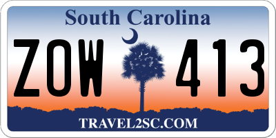 SC license plate ZOW413