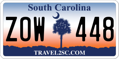 SC license plate ZOW448