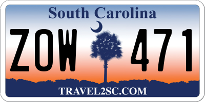 SC license plate ZOW471