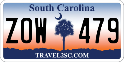 SC license plate ZOW479