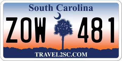 SC license plate ZOW481