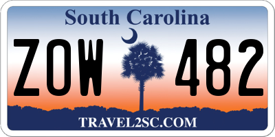SC license plate ZOW482