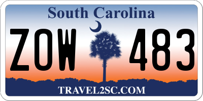 SC license plate ZOW483