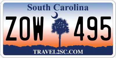 SC license plate ZOW495