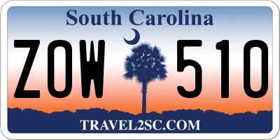 SC license plate ZOW510