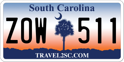 SC license plate ZOW511