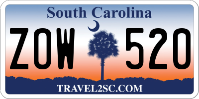 SC license plate ZOW520