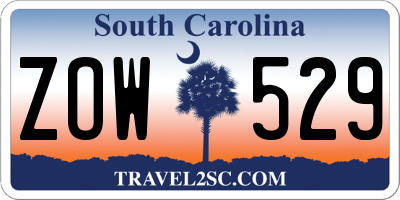 SC license plate ZOW529