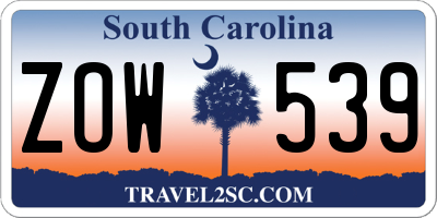 SC license plate ZOW539