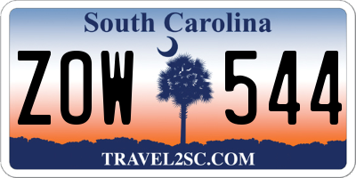 SC license plate ZOW544