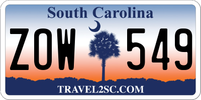SC license plate ZOW549