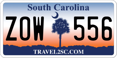 SC license plate ZOW556