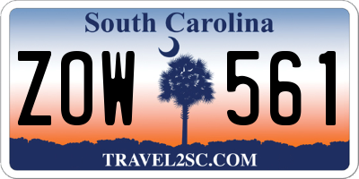 SC license plate ZOW561