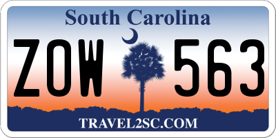 SC license plate ZOW563
