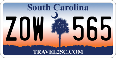 SC license plate ZOW565
