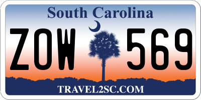 SC license plate ZOW569