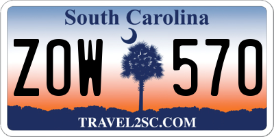 SC license plate ZOW570