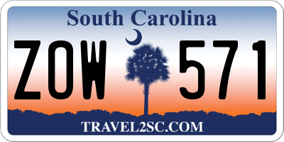 SC license plate ZOW571