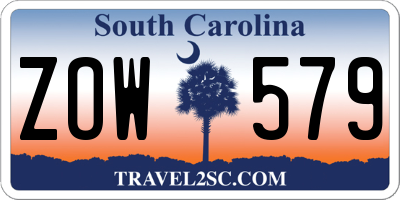 SC license plate ZOW579