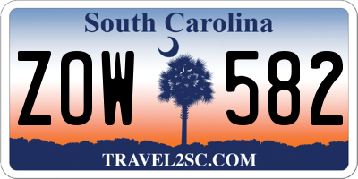 SC license plate ZOW582