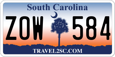 SC license plate ZOW584